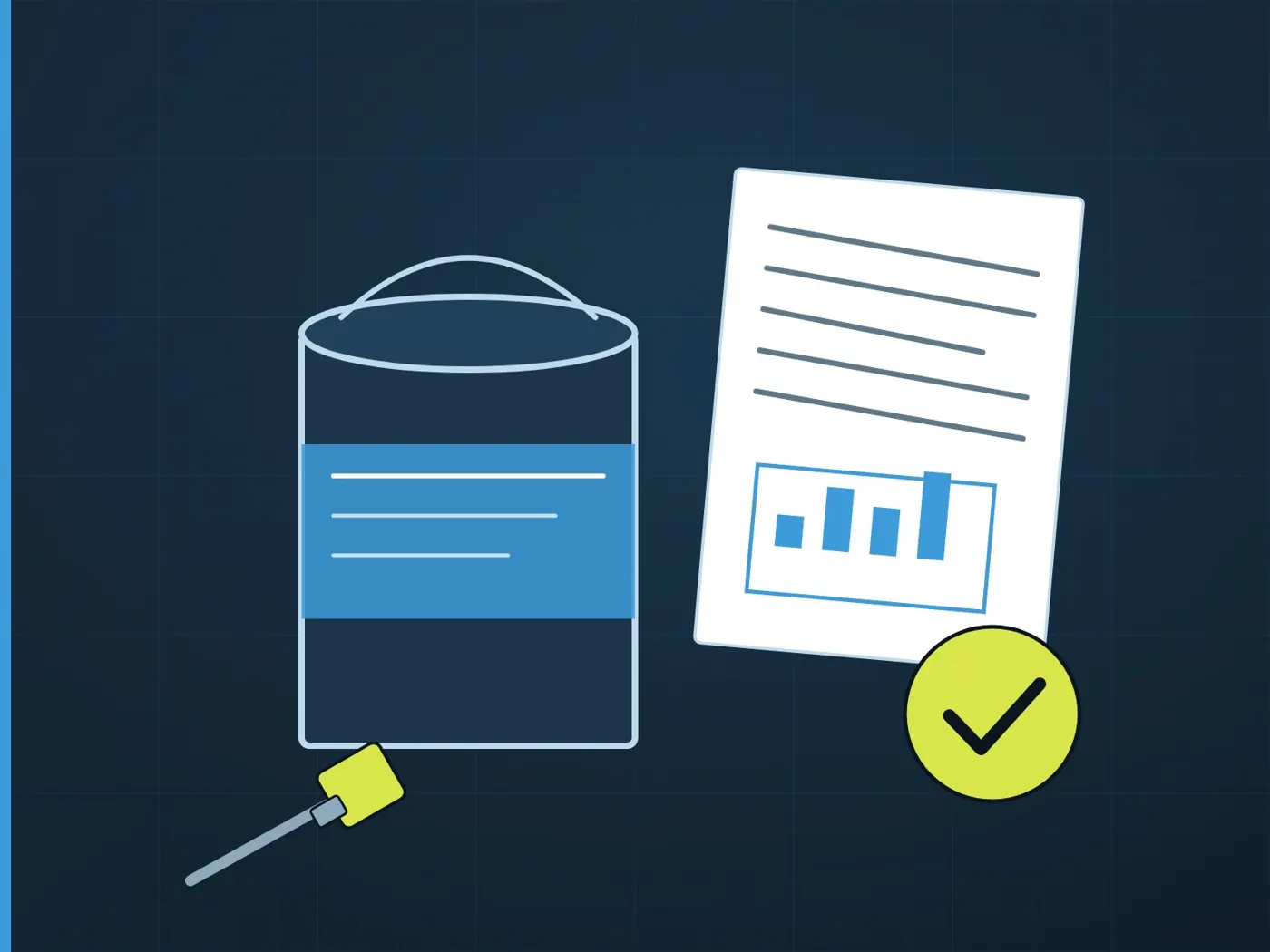 Illustration: paint tin and product data sheet